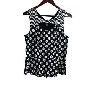 Cotton Express Women Top L Daisy Floral‎ Cutout Bodice Side Zip Boho Cottagecore